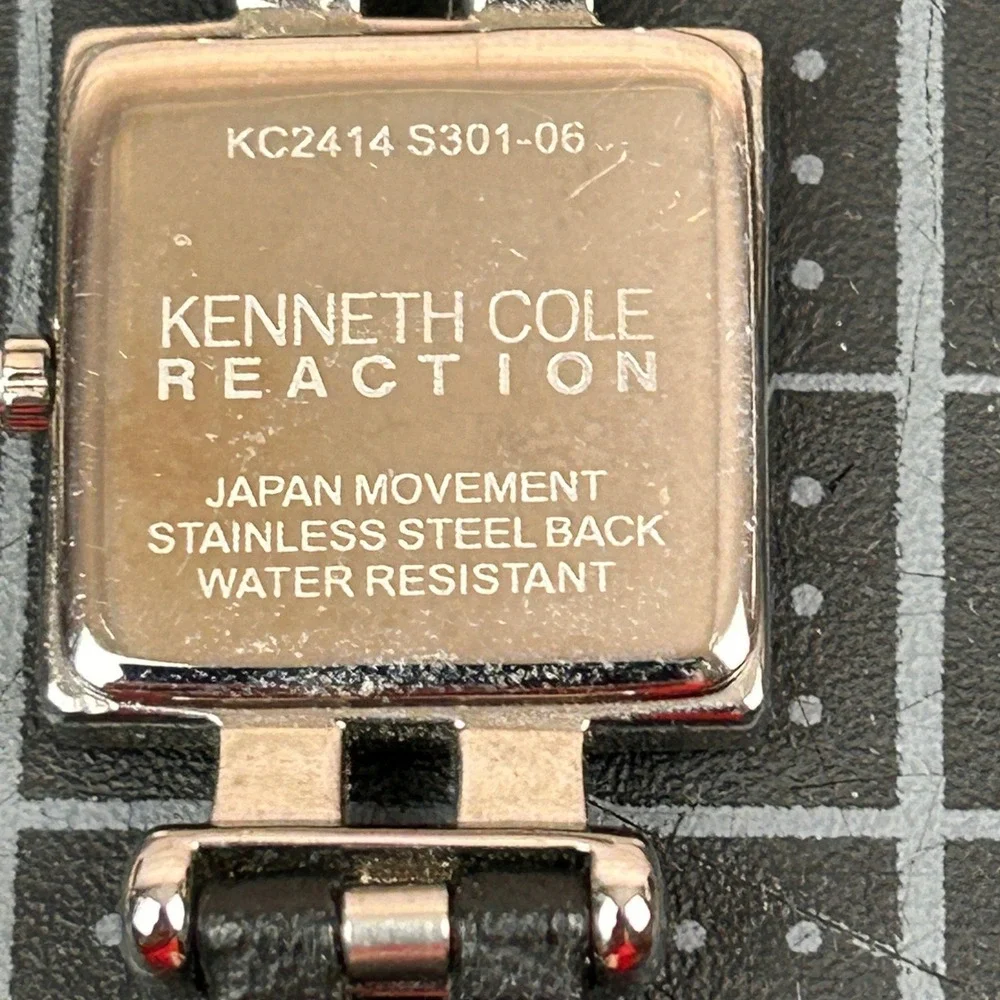 Kenneth Cole Reaction Womens Watch KC2414 S301-06 Black Square Dial Tested‎